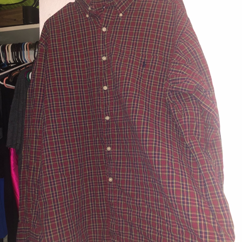 MEN’s RALPH LAUREN GOLF BUTTON UP PLAID SHIRT